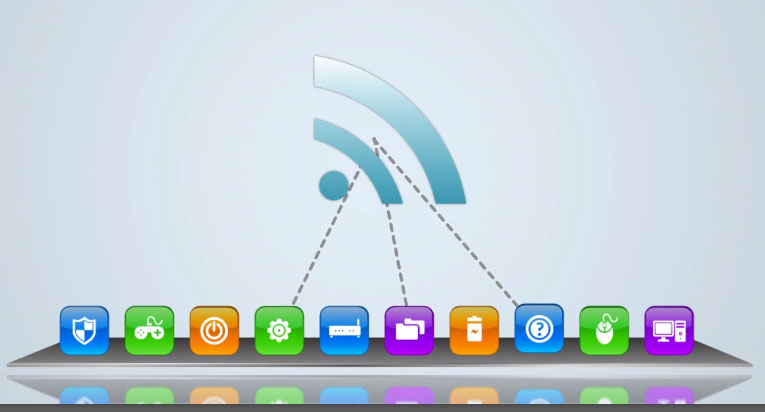 application icons linking to wifi icon